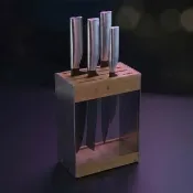 【WMF】頂級刀具系列Ultimate Black 五件組(含主廚刀/片肉刀/麵包刀/蔬果刀/刀座)▼贈Iconic單手鍋18cm