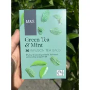 英國 M&S Green Tea & Mint Teabags 綠茶薄荷茶包 清新薄荷風味 20入 效期：2027/10