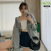 芒果名品 【韓版ins風】連帽衛衣 條紋衛衣 拉鍊開衫 運動風上衣 寬鬆顯瘦 早春新款 休閒百搭 女式外套