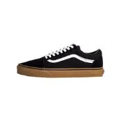 (店+)【VANS】VN0001R1GI6 Vans Old Skool Black Gum 皮革 焦糖底 休閒 包裹性耐磨 低幫 板鞋 男女同款 黑