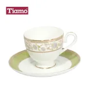 Tiamo 骨瓷咖啡杯盤組2客200cc-佛羅倫薩(HG3216)