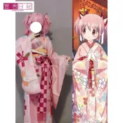 『萬聖節服裝』魔法少女小圓鹿目圓香cos服 二次元動漫角色扮演服裝 cos 曉美焰印花和服 可愛粉色少女cosplay服