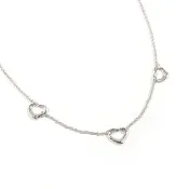 【日本直送 二手美品】蒂芙尼 TIFFANY&Co. 項鍊 三環 鏤空愛心 3P Elsa Peretti 銀 925