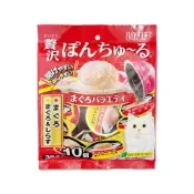 日本INABA-CIAO啾嚕貓咪點心寵物美味肉泥奢華果凍杯35gx10個/袋(綠茶如廁消臭,獨立包裝貓零食,貓罐頭小圓杯量販包,補充水分毛孩副食品)