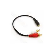 (店+)(鍍金頭) 3.5mm 立體音源 (母) 轉 2RCA 2AV (公) 訊號線 轉接線 轉換線 27cm