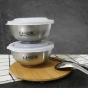 linox 抗菌不鏽鋼碗12公分 附密封蓋 抗菌兒童碗 唐榮抗菌不鏽鋼 抗菌不鏽鋼兒童碗 營養午餐碗 幼兒園碗