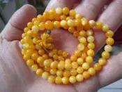 黃金硨磲雕108念珠(5MM)(FL101)