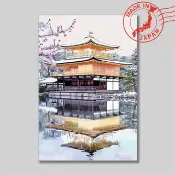 日本風景明信片・金閣寺、京都・日本製造・送禮、書寫、裝飾
