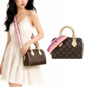 [小樹購] Louis Vuitton Speedy Bandouliere20 Monogram帆布波士頓包(桃紅色)