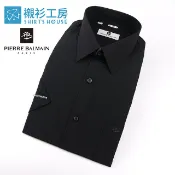 皮爾帕門pb黑色素面顯瘦、寬鬆短袖襯衫62046-09-襯衫工房