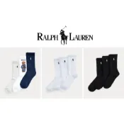 (店+)【RALPH LAUREN】Polo Ralph Lauren 小馬 LOGO 中筒襪｜3入組 小熊 長襪 四季 舒適