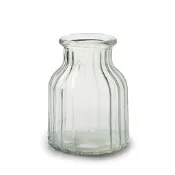 荷蘭Jodeco Glass玻璃花器/ Marcel 寬口直紋/ 透明/ 高15 cm eslite誠品