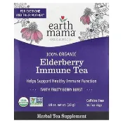 【iHerb】地球媽媽天使寶寶, 有機，全有機接骨木果機體抵抗幫助茶，酸甜漿果爆汁風味，無咖啡萃取，16 茶包，0.98 盎司（28 克）