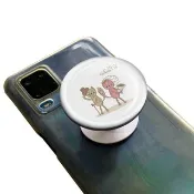 婚禮圓形氣囊手機架 白色情侶貓咪款 客製化禮物 手機座 手機支架