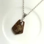 造型玉墜 臺灣柴花質年糕玉/天然紋路 簡單搭配/