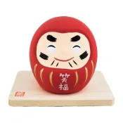(店+)Vintage+。復古家。日本 藥師窯 招財貓 。達摩 紅 笑福 開運 招福 招財 擺飾 (高6.5cm)(特價)