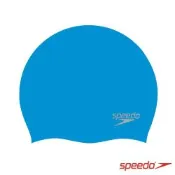 SPEEDO 官方旗艦店 成人矽膠泳帽 Plain Moulded 海洋藍
