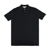 BURBERRY 巴寶莉  刺繡戰馬LOGO設計純棉短袖POLO衫(黑)
