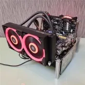 電腦機殼式電腦機箱開放式MAITX透明亞克力玻琍DIY簡約主板支架下置電源空機殼
