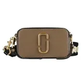 【MARC JACOBS】MARC JACOBS THE SNAPSHOT雙層拉鍊斜背相機包(卡其棕x深咖啡)