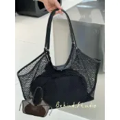 夏‘新品🌞現貨 夏日度假沙灘包 時髦渡假網格包 女生包包 托特包 簡約度假包 漁網包 通勤包