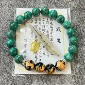 日本人氣 金雕四神獸黑瑪瑙 x 鳳凰石 五行水晶手串 木屬性