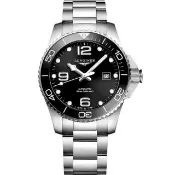 【LONGINES 浪琴】黑水鬼 深海征服者浪鬼陶瓷潛水機械錶-黑x銀/43mm(L3.782.4.56.6)