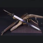 廠家批發[龍泉劍莊]刀劍 花梨木高錳鋼鍛打 中式傳統寶劍一體長劍