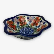 【波蘭陶】SOLO歐洲家居 正版原裝 波蘭原廠手繪 Kalich 12CM 花型深盤 點心碗 調味盤 小菜碟 紅莓果園系列