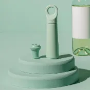 【HOTAI購】【Vacu Vin】Loop抽真空器+酒瓶塞(薄荷綠) | 紅酒塞 真空瓶塞 保鮮瓶塞 葡萄酒塞