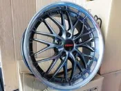 (190)17吋鋁圈 5X100 5X108 5X114 黑鈦銀車邊 深唇 類BBS