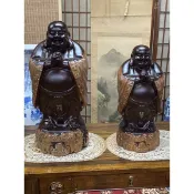 【香川家居】高雄展示廳《黑檀木 彌勒佛 》財神 財位 實心黑檀 大型60公分招財擺件 居家風水 福財彌勒 送禮鎮宅 擺設