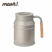 家樂富購物 全新公司貨【日本mosh! 】迷你牛奶壺造型保溫杯400ml 帶蓋馬克杯 辦公室小物 隨手攜便 交換禮物 馬卡龍棕色