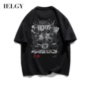 IELGY韓版夏季T恤男士純棉深色圓領T恤