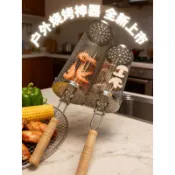 🌟新品🌟【燒烤專用】家用滾筒不鏽鋼燒烤籠滾動旋轉烤籠戶外防燙手搖烤籠
