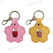 【AJS】電子發票 日本正品 日本限定 史努比櫻花皮革鑰匙圈 牛皮 真皮