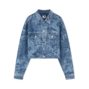(店+)【TOMMY HILFIGER】DW0DW17664 純棉美式潮流休閒度假風夏威夷印花短款牛仔外套 女款