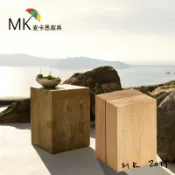 喜挖2店 戶外傢俱柚木圓茶几小茶几小角幾陽臺小藤桌邊几室外庭院沙發木墩