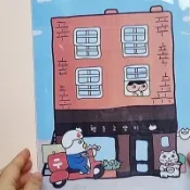 兒童觀察力角色扮演手工DIY場景模擬益智遊戲書，屁屁偵探自製桌遊
