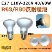 ✦瑞光照明 110V E27 40W 60W R63 R80 反射燈泡 聚熱燈泡 浴霸燈泡 鎢絲 爬蟲燈泡
