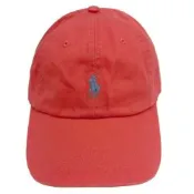 【RALPH LAUREN】POLO刺繡小馬LOGO鴨舌/棒球帽(嫣紅)