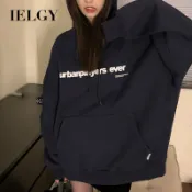 IELGY絲絨連帽衛衣女寬鬆韓版寬鬆上衣