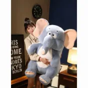 臺灣/✨ 床上公仔 公仔 可愛大象玩偶公仔毛絨玩具仿真小象安撫娃娃兒童睡覺抱女孩禮物