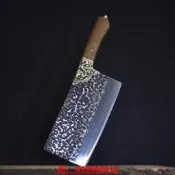 ✨爆款 02895斬切兩用刀龍泉市鋒利菜刀廚師刀老式復古手工刀具批發代發