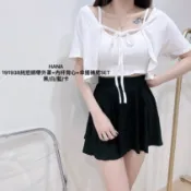 隔日到貨 現貨秒出1919純慾綁帶外罩+內杯背心+傘擺褲裙SET 洋裝 女裝套裝 綁帶洋 褲裙 迷你裙 罩衫 小可愛