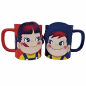 asdfkitty可愛家精品店 asdfkitty*不二家PEKO牛奶妹陶瓷對杯/馬克杯-300ML-日本正版商品