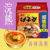 (店+)【NONG SHIM 農心】韓國 農心 浣熊 香辣 海鮮 烏龍麵 超值包 外銷 120gx5包入