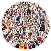 臺灣出貨💯【2502人好評】100張不重復NBA籃球球星貼紙ins風人物周邊裝飾diy手機殼手賬貼畫 生日禮物 交換禮