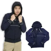 【Superdry】刺繡logo 暗袋 深藍 極度乾燥 網眼 縮口 連帽 外套 帽可拆(連帽外套8491EX5)