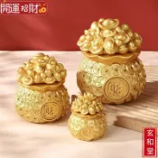 💰玄和緣堂💰樹脂聚寶盆擺件有蓋家用辦公桌車用招財風水裝飾開業喬遷禮物 招財進寶 風生水起 招財流水